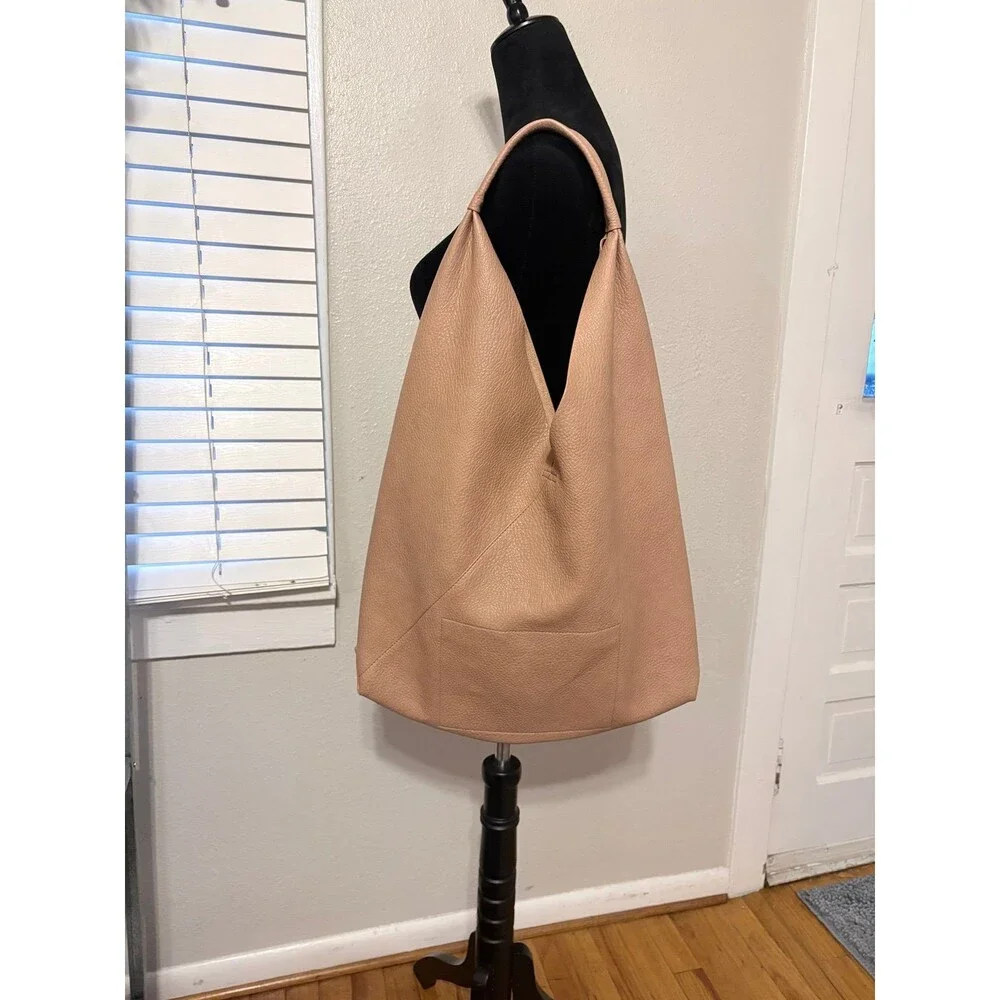 Shiraleah Tan Vegan Leather Large Hobo Bag